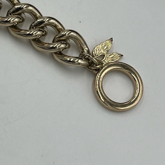 Victoria Secret Chunky Chain Bracelet Angel Wings Pave Crystals Gold Tone - Picture 10 of 14